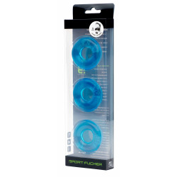 Sport Fucker Lot de 3 Cockrings Chubby 20 mm Bleus